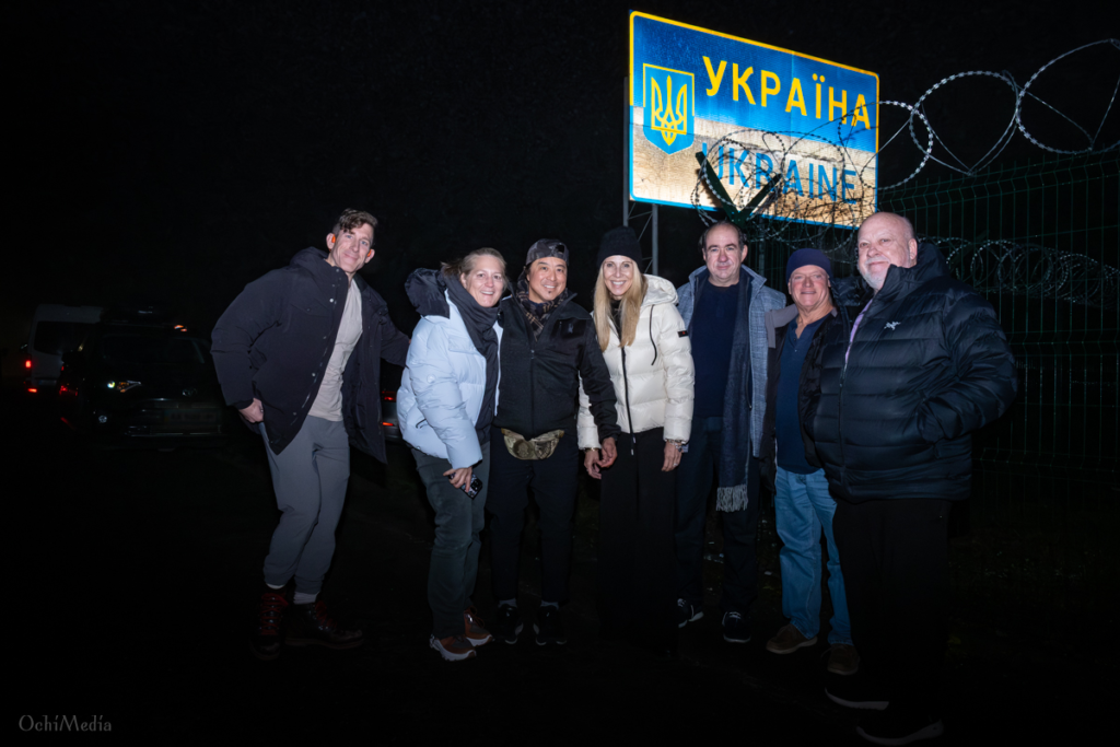 Volunteer reconstructive surgery mission team at the Poland–Ukraine border before traveling to Kyiv, November 2025.